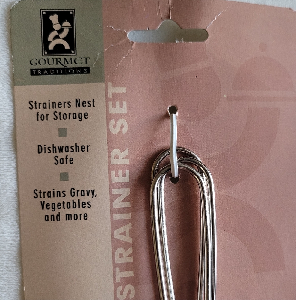 3pc Strainer Set FREE w/purchase Gourmet Traditions NEW Gift - Picture 4 of 9